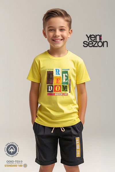 TRİLİYA Triliya Cotton Unisex Children's Capri Set (with Pocket & Lanyard, 3-12 Years)