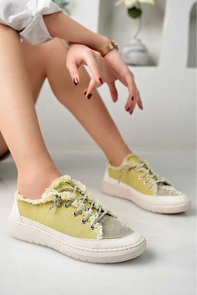 FHM AYDOGDU Alaçati Tasseled Stone Lace Sports Shoes - Green