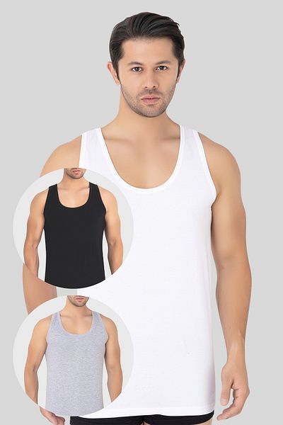 Arma Yıldız Pack of 6 Mixed Color Men's Tank Top 100% Cotton Combed Cotton