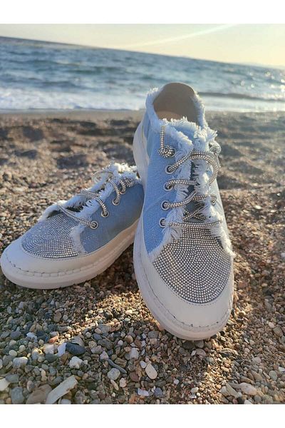 FHM AYDOGDU PANTOFI SPORT ALAÇATI CU CIUCURI STONE - ALBASTRU