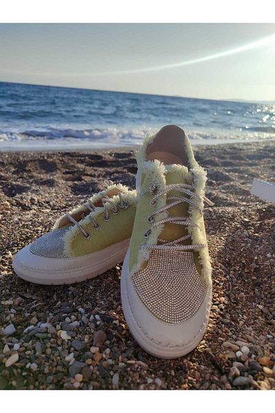 FHM AYDOGDU Alaçati Tasseled Stone Lace Sports Shoes - Green