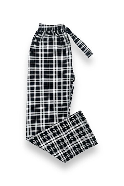 Erdenay Tekstil Ekose Desenli Beli Lastikli Unisex Pijama Altı