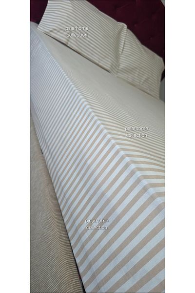 pınarhome collectıon Line Woven Fabric - Fitted Sheet and Pillowcase with Cover (Earthquake Sectional)