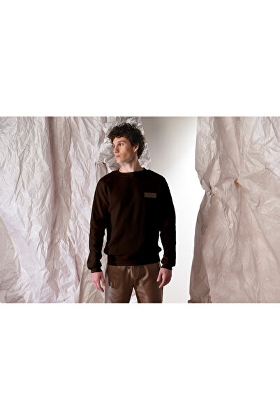 PROLET Ανδρικό φούτερ με βάφλα με λεπτομέρεια από γκαμπαρντίνα