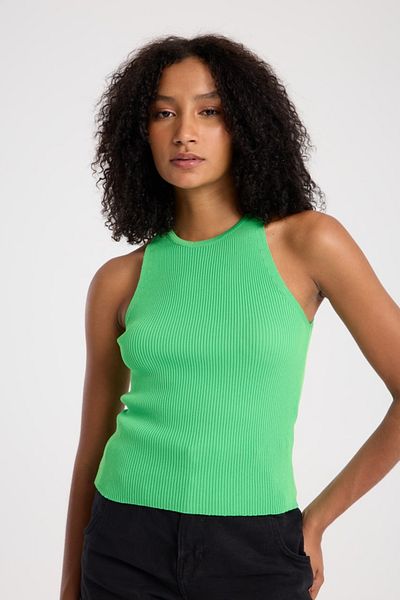 İLKCET MODA Γυναικεία Crop Πλεκτά με Στριφτό Αμάνικο Λαιμόκοψη