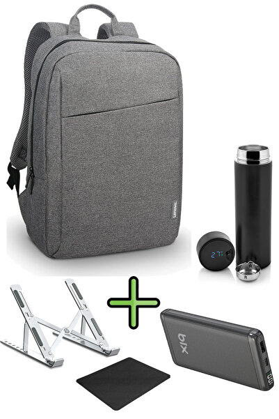 LENOVO حقيبة ظهر للكمبيوتر المحمول مقاس 15.6 بوصة B210، بنك طاقة سريع، ترمس، ...