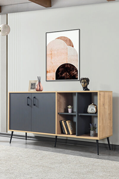 Evmo Home 4609 Şile ( METAL AYAKLI METAL KULPLU ) 160 Cm Konsol - Yemek Odası...