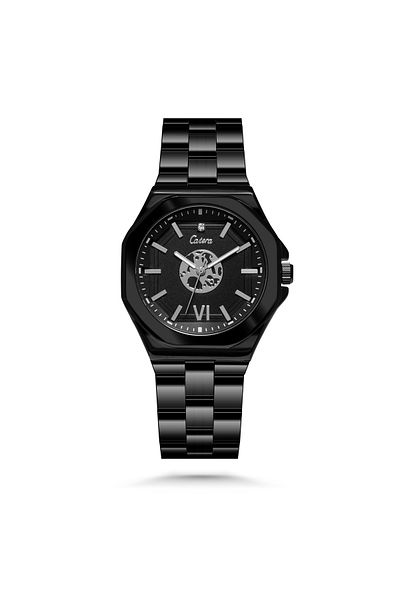 catera Men's Watch with Steel Wire, Water Resistant 20 Meters, Full Black