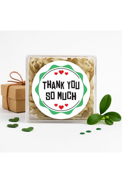 reprodesign Thank You So Much Printed 4 Cm Round Sticker 24 Pieces