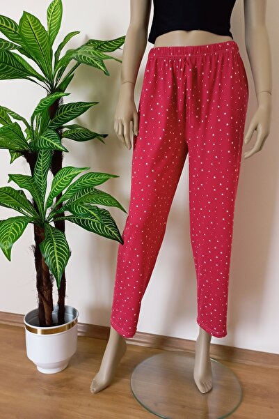 VİP BERA TEKSTİL Kadın Yıldız Desenli Yumuşacık Dokulu Esnek Pijama Altı