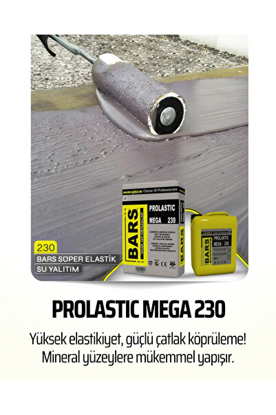 BARS Prolastıc Mega 230 – Yüzey Aderansı Güçlü, Gri Renkli Su Yalıtım Malzeme...