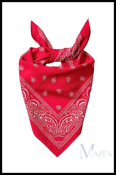 MAZEN Ethnic Patterned Multi-Purpose Bandana Scarf Red Color 50X50