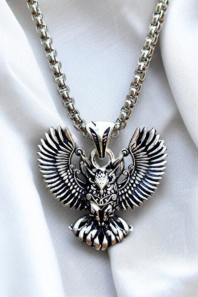 AK STORE SİLVER Gümüş Kaplama K-132 Paslanmaz Kromix Erkek Kolye Madalyon Bil...