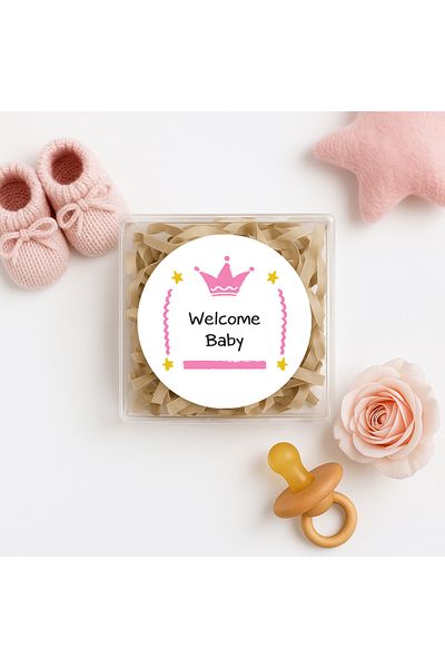 reprodesign Welcome Baby Themed 4 cm Sticker - 24 Pieces Model-3