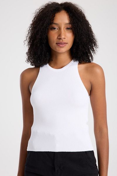 İLKCET MODA Ribbed Sleeveless Halter Neck Women's Crop Knitwear