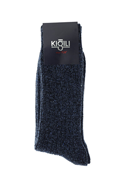 Kiğılı Tekli Yünlü Desenli Çorap