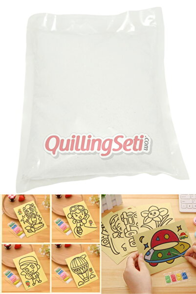 quilling Beyaz Renk Kum Boyama Kumu, Seti Aktivite Kumu, Oyun Kumu, Dekoratif...
