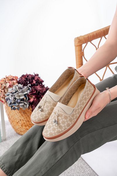 Slipcat Women's Mother Orthopedic Anti-Sweat Tasseled Non-Slip Shoes Ballerinas