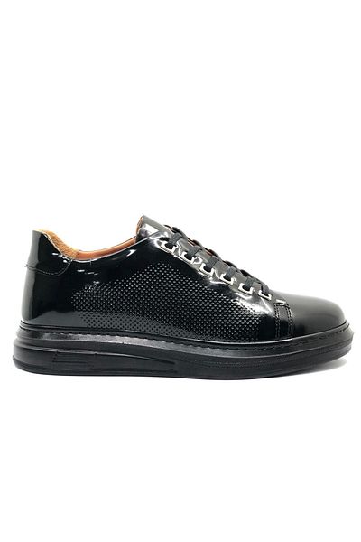 Kocamanlar Ayakkabı Dropland 8950 Leather Men's Casual Shoes Black-Pattern