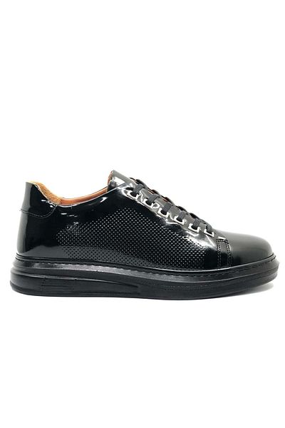 Kids Club Shoes Dropland 8950 Leather Men's Casual Shoes Black-Pattern