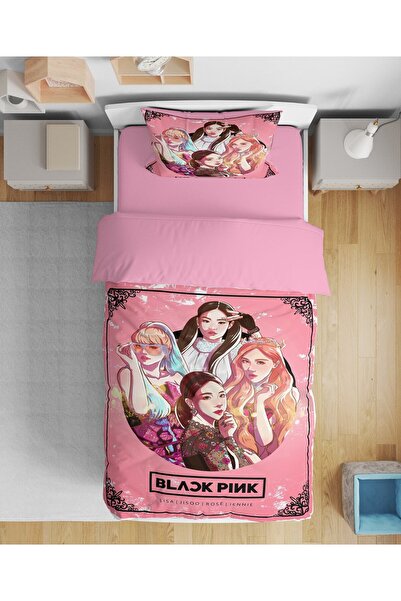 Erays Home Μαύρο ροζ 3d Σετ Παπλωματοθήκη για Μονόκλινο Νεαρό Κορίτσι