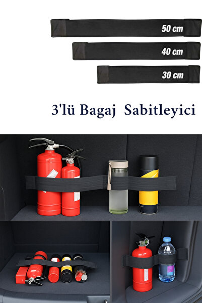 HASBY Araba Bagaj Sabitleyici 3'lü Set Elastik Oto Bagaj Toplayıcı Bagaj Last...