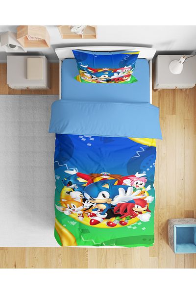 Erays Home Set cuvertură de pilota pentru băiat unic Sonic 3d