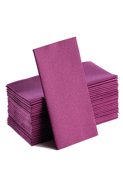 NapkinStore 50 Pieces Airlaid (Purple) Fabric Textured Napkin 40*40 1/4 Fold