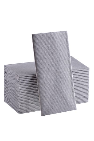 NapkinStore 50 Pcs Gray Airlaid Napkin - 40X40 1/4 Fold