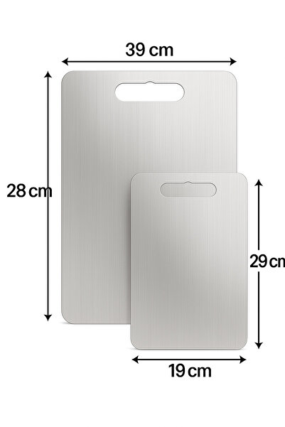 Gunesly 2-Piece Stainless Steel Cutting Board, Antibacterial, 304 Quality. Healthy Cutting Board