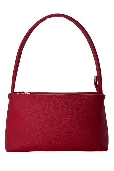 PAFTALI DERİ Women's Basic Single Handle Zippered Baguette Hand and Shoulder Bag, 27X15X7 cm