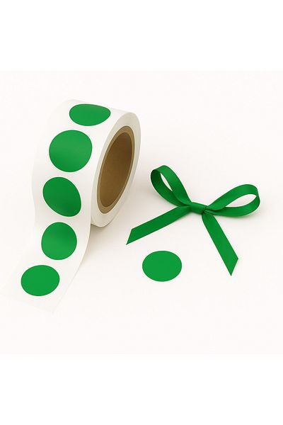 reprodesign Green Colored 2 Cm Adhesive Dot Sticker 25 Pieces