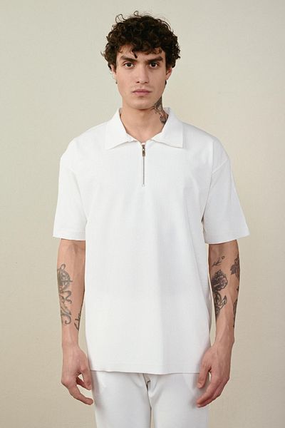 İLKCET MODA Ανδρικό μπλουζάκι Ottoman Oversize με φερμουάρ