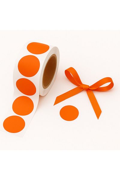 reprodesign 25 Pieces Orange Colored 2 cm Adhesive Dot Label