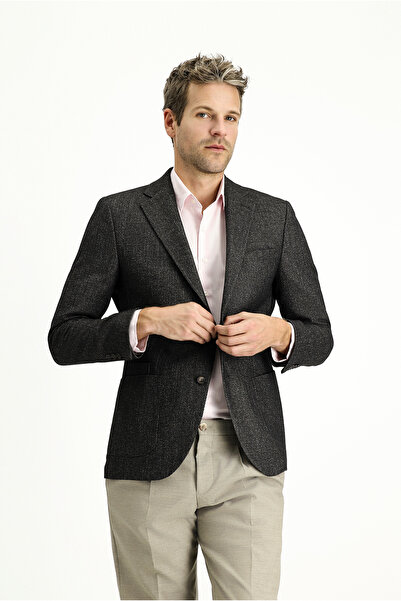 Kiğılı Slim Fit Slim Fit Patterned Woolen Jacket