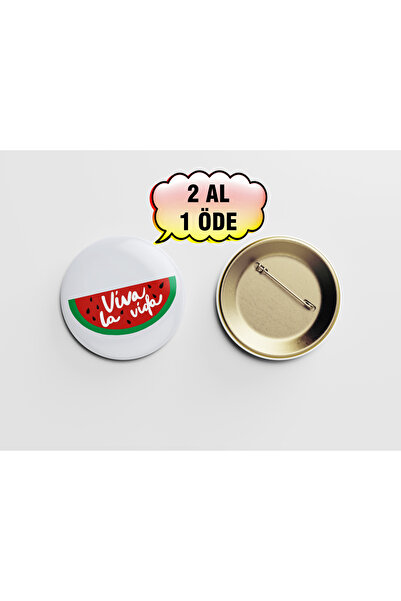 Akumastik Twinkling Watermelon Viva La Vida Karpuz 1 adet 44mm buton rozet- İ...