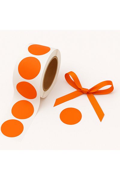 reprodesign Orange Colored 3 cm Adhesive Dot Label 20 Pieces