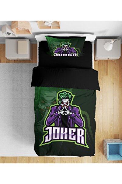 Erays Home طقم غطاء لحاف شاب ثلاثي الأبعاد من جوكر بدون ملاءات