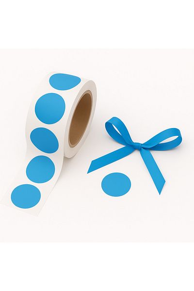 reprodesign Blue Colored 2 Cm Adhesive Dot Sticker 25 Pieces