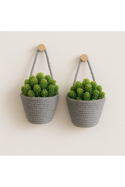 EGE ÖRGÜM Saksılık Dekoratif 2'li Mini Çiçeklik 12x10 Cm