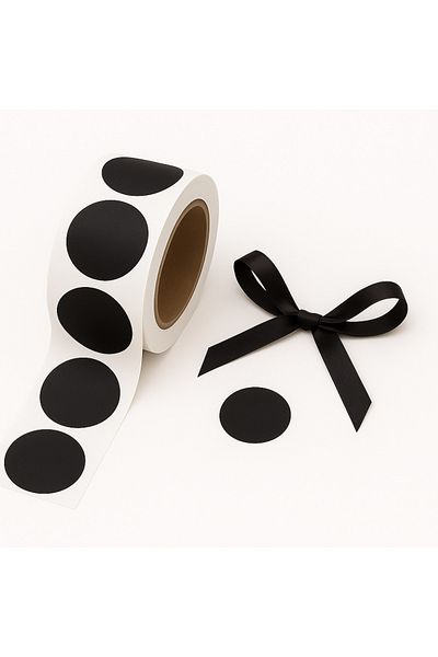 reprodesign Black Colored 2 cm Adhesive Dot Label 25 Pieces