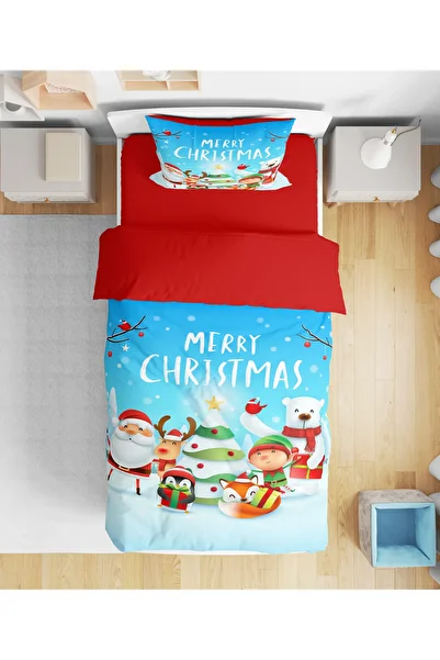 Erays Home New Year Christmas 3D Digital Printed Single (Without Sheets) Duvet Cover Set