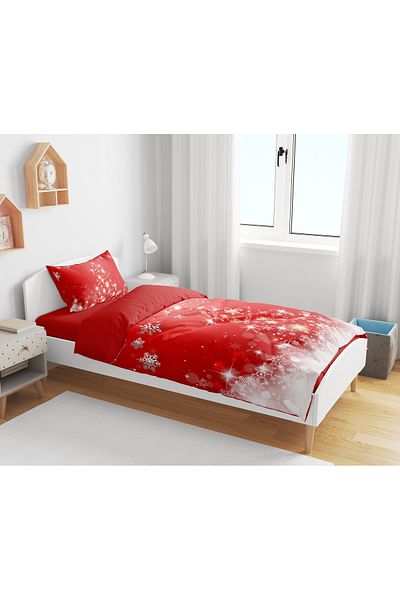 Erays Home New Year Christmas 3D Digital Printed Single (Without Sheets) Duvet Cover Set