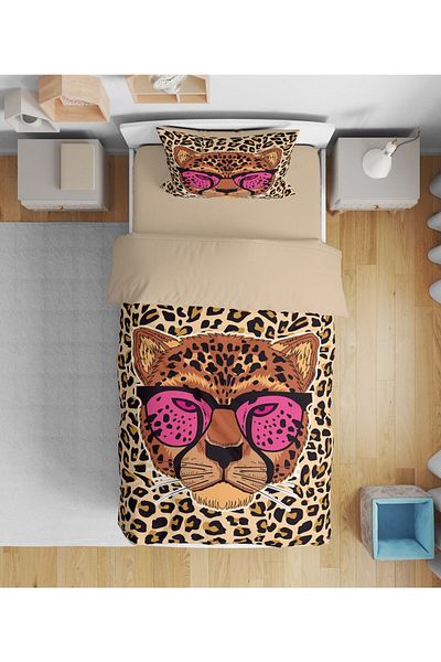 Erays Home Σετ παπλωματοθήκης Leopard Printed 3D Single Luxury