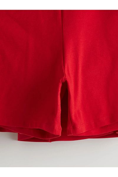 LC Waikiki Red Elastic Waist Girl's Shorts Skirt