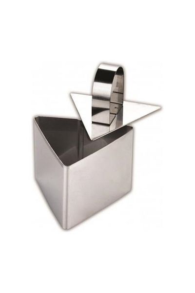 Ghidini Daily decorative mold, stainless steel, triangle, with strainer, 7.5x5.5 cm
