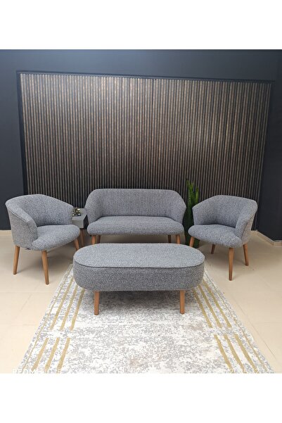 COLORMİX Bukle Çay Seti Koltuk Takım Balkon Bahçe Ofis Teras Salon Mutfak takımı