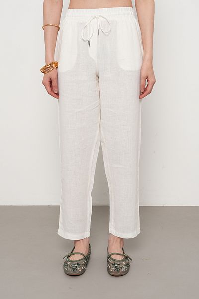 Orfeo Negro Women's 100% Fine Linen Regular Fit Pants