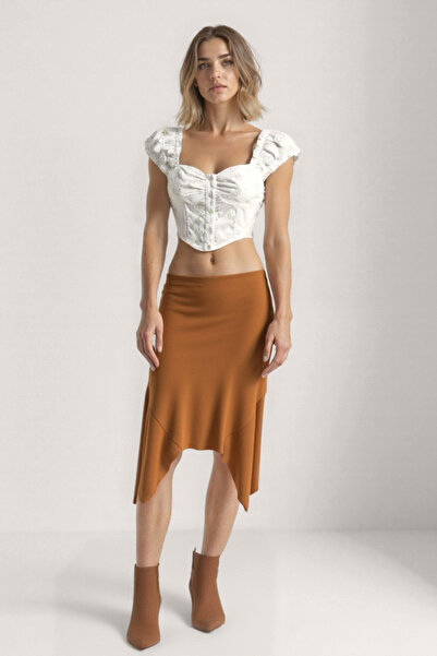 Vitrin Fusta Midi Lungă Cu Laturi