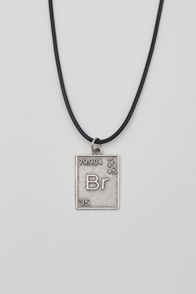 Bu Farklı Breaking Bad Br Element Kolye - PU Deri İp Zincirli Unisex Gümüş Ka...